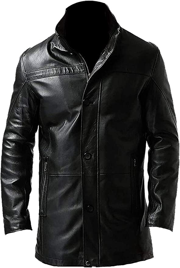Brown Leather Car Coat for Men's Fashion - Bristol Style