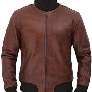 Stylish Bomber Leather Jacket for Men