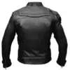 Sleek and Stylish Men's Genuine Sheepskin Leather Biker Jacket with Short Collar in Black