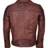 Stylish Men's Genuine Sheepskin Leather Jacket Distressed Brown Brando Biker Design
