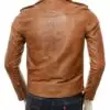 Timeless and Iconic Men's Classic Brando Style Tan Biker Leather Jacket